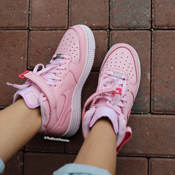 Nike Air Force 1 Mid Custom Pink Dip Dyed Sneakers - Picture 8 of 10